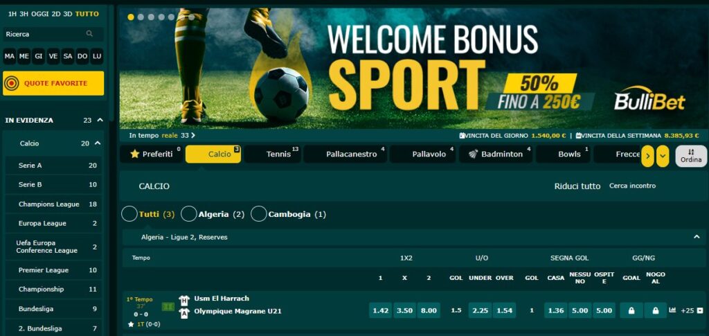 App Scommesse Bullibet