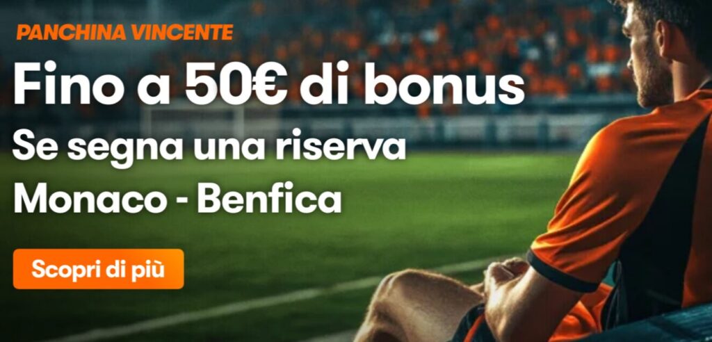 Bonus Benfica Monaco su Betsson