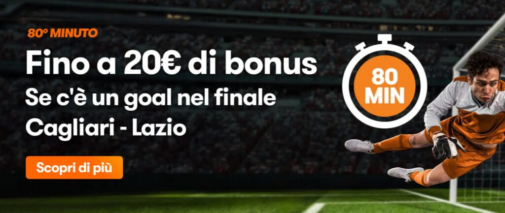 Bonus Cagliari Lazio su Betsson