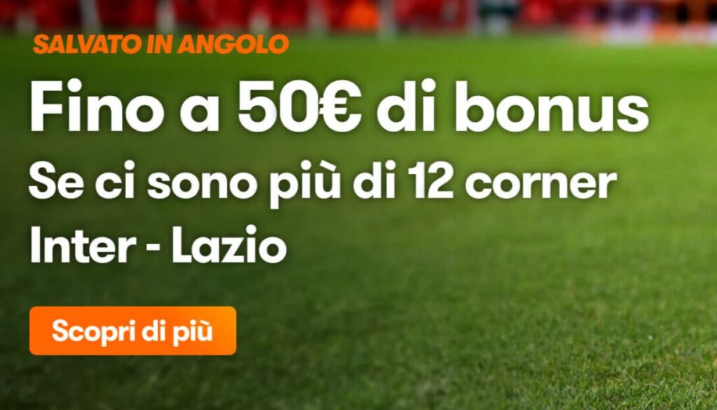 Bonus Inter Lazio su Betsson