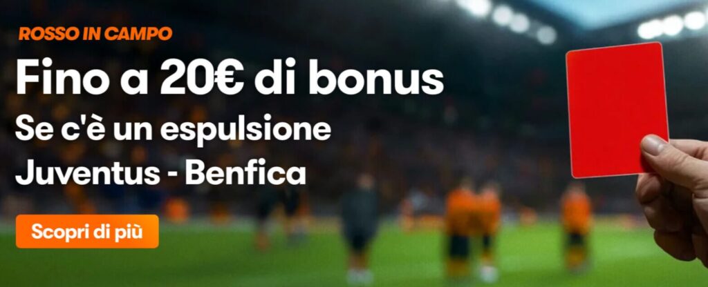 Bonus Juventus Benfica su Betsson