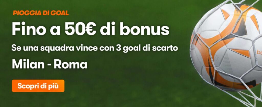 Bonus Milan Roma su Betsson