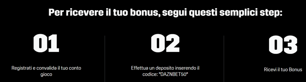 Bonus Senza Deposito Scommesse Daznbet