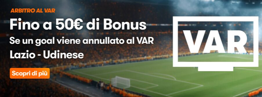 Bonus per Lazio Udinese Betsson