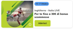 Promo Inghilterra Italia su Sisal